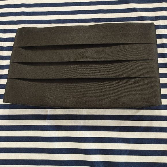 ST. PATRICK BLACK SATIN CUMMERBUND ONLY. - Picture 1 of 2